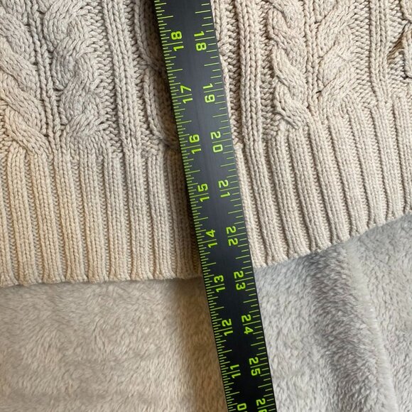 Old Navy Womens Sweater Large Crew Neck Beige Cable Knit Pullover Classic Cozy - Picture 4 of 7
